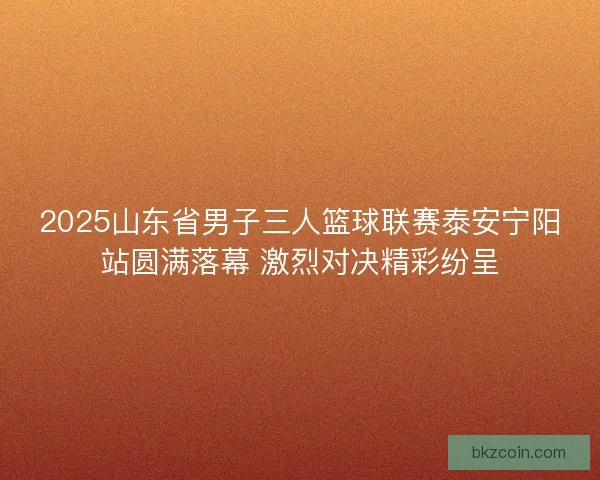 2025山东省男子三人篮球联赛泰安宁阳站圆满落幕 激烈对决精彩纷呈