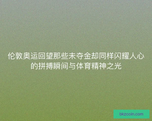 伦敦奥运回望那些未夺金却同样闪耀人心的拼搏瞬间与体育精神之光 伦敦奥运回望那些未夺金却同样闪耀人心的拼搏瞬间与体育精神之光