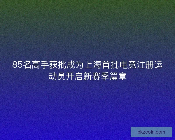85名高手获批成为上海首批电竞注册运动员开启新赛季篇章